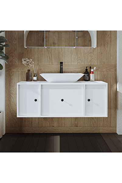 ROOMART Gusto Ayaksız Lavabolu Mdf 120 Cm Çekmeceli Banyo Dolabı