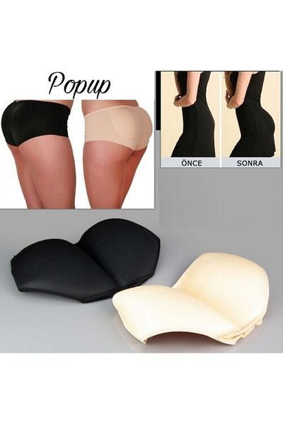 Cooqpoo Chiloți cu suport pentru modelarea fundului din silicon de culoare neagră