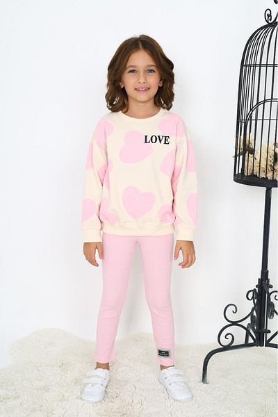 My Kids Wear Σετ κοστούμι με στάμπα καρδιάς για κορίτσι