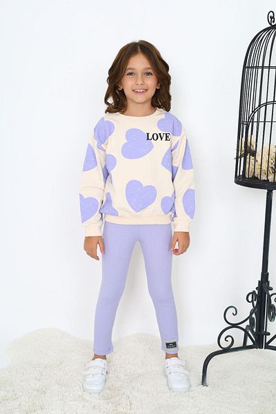 ÖYKÜ KİDS Heart Patterned Two Thread Set for Girl