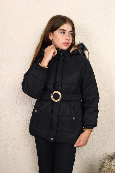 Asortik Kids Long Furry Winter Coat for Children 7-12 Years