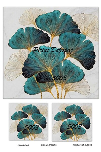LİNEART 5003 Ginko, Gingko Desen Pirinç Dekopaj 30x42