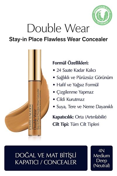 Estee Lauder Double Wear Concealer - Stay-In-Place Flawless Concealer - Color: 4N Medium Deep (Neutral) 7ml