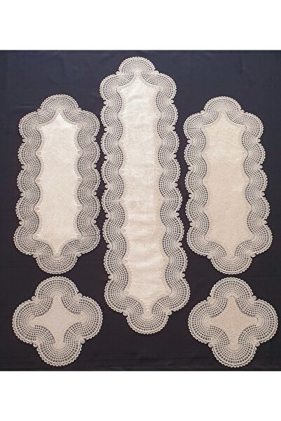 WENESSİ Set de 5 catifea de lux cu model de lanț