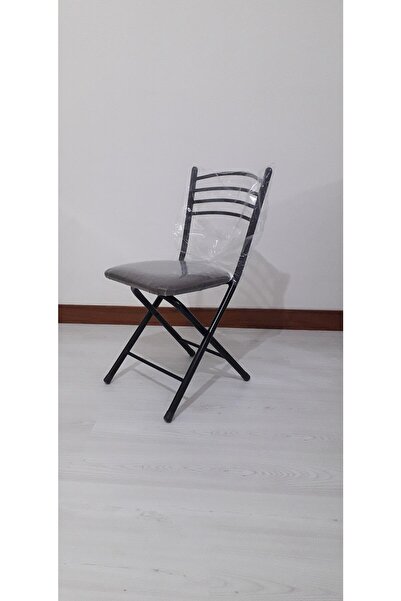 ERGÜNLER Metal Katlanır Sandalye (SİYAH)