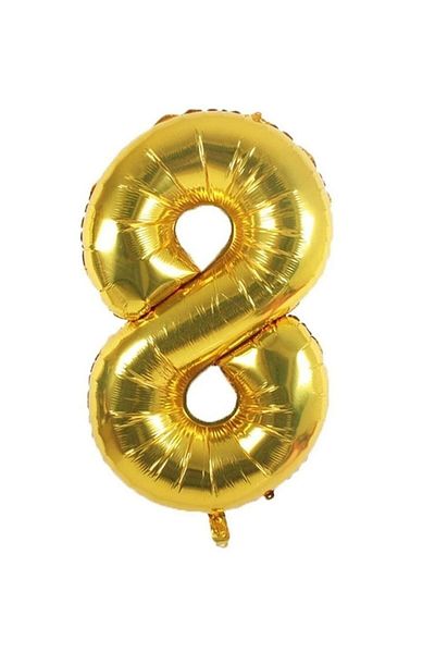 SYC GROSS 8 Foil Number Balloon 16 inch 36 cm