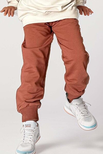 Riccotarz Boy's Brick Colored Your Day Printed Sweatshirt and Sweatpants Set