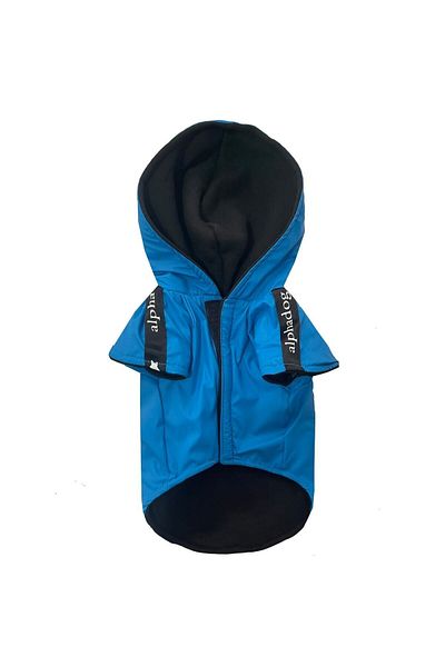 Alphadog Design معطف واق من المطر بغطاء للرأس من Flash Blue Dog