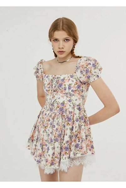 Shop Cider PUFF KOLLU ŞORTLU FRANSIZ ELBİSE