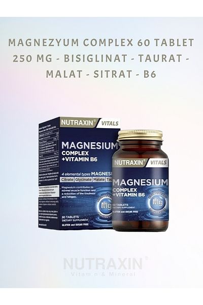 Nutraxin Magnesium Complex + Vitamin B6 - 60 Tablets (1 Pc) and 100ml Facial Cleansing Gel