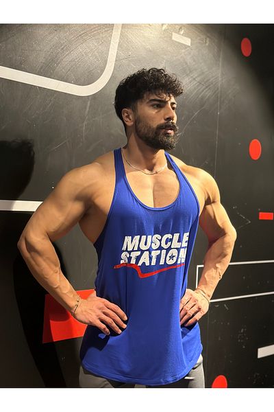 Muscle Station Musclestation Toughman Tank Workout Saks Fitness Tank Top