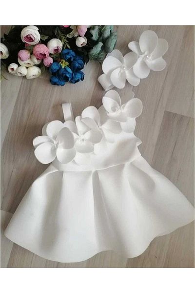 Bisahane Girl's Orchid White Evening Dress 1-7 Years