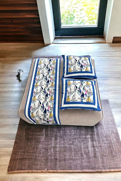 KEDİ طقم عداء المراكب الشراعية ووسادتين