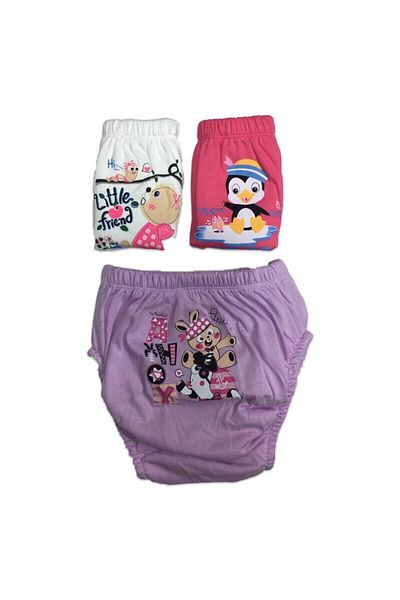 bejamonti chocolate baby kids Storybaby Large Size 3-Piece Girls Training Set - Pink/Ecru/Purple
