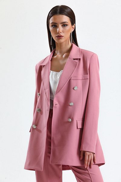 Sense Blazer oversize căptușit din țesătură Hürrem - Ckt34236 Powder