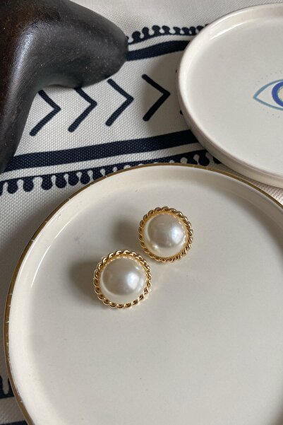 Dora Accessories Incili Vintage Altın Renk Küpe