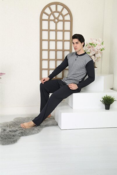 Rimoli 100% pamuk, jednostruki žersej, žakard, muški pidžama set 1085