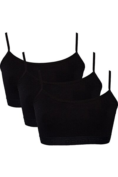 jilly jo طقم حمالة صدر للتدريب نصف رياضي بحزام أسود للفتيات مكون من 3 قطع