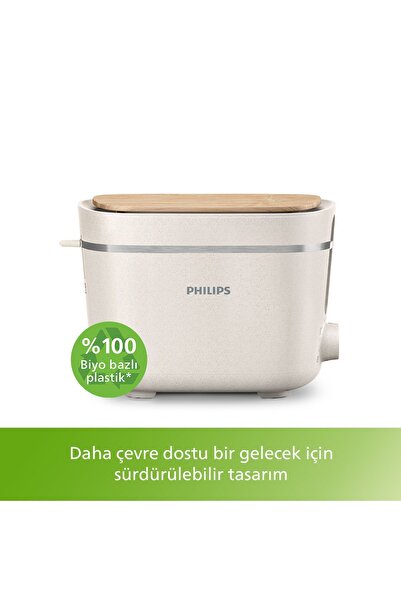 Philips Çevre Dostu Mutfak Serisi Ekmek Kızartma Makinesi, 2 Yuvalı, 8 Ayarlı, 830W, Krem, HD2640/10