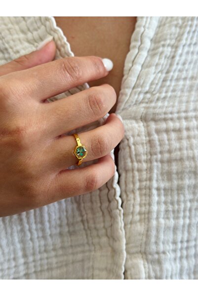 Fiorel Design Gerçek Çiçek 18k Altın Kaplama Yüzük