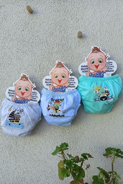 bejamonti chocolate baby kids Large Size Patterned 3-Piece Training Pants - 1-2-3 Years