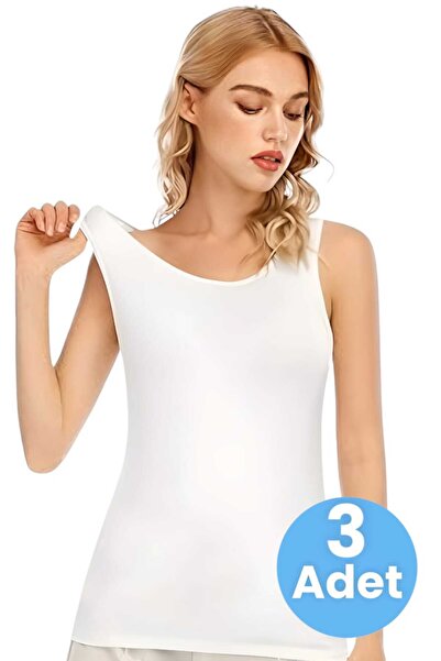 Tezzgelsin قميص داخلي نسائي من القطن بحزام سميك - طقم من 3 قطع