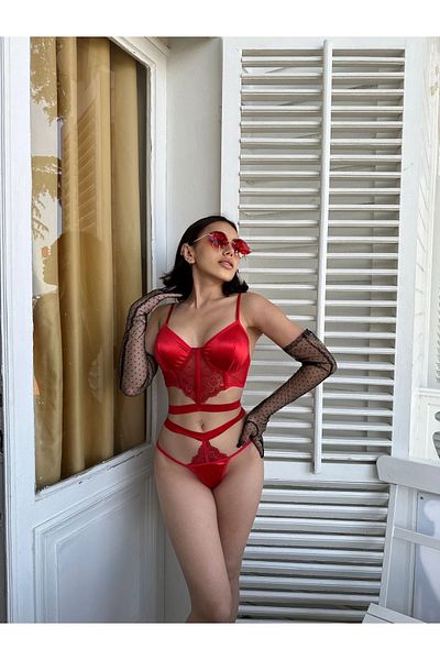 EDLİNGERİE Set bustieră chihlimbar