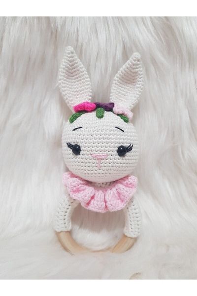 ON MARİFET Amigurumi Organic Knitted Toy Rabbit Rattle