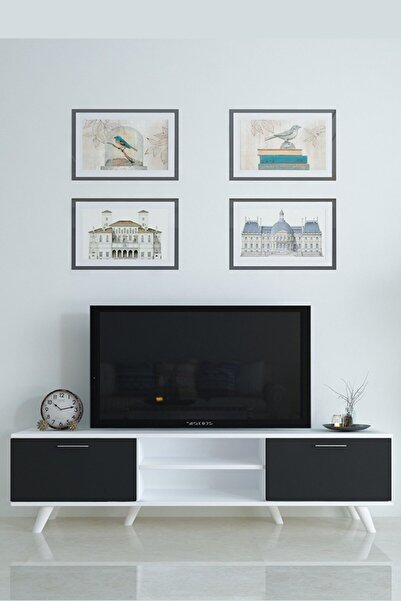 Moonlife Istanbul Tv Ünitesi Beyaz Siyah