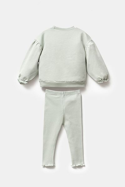 Minipodyum Seasonal Long Sleeve 100% Cotton Sweat Set for 1-4 Years Old Girl - Top and Bottom Set with Leggings
