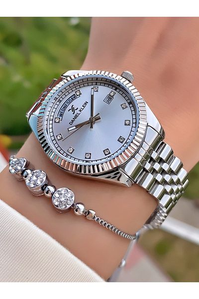 Daniel Klein Silver Color Waterproof Women's Wristwatch