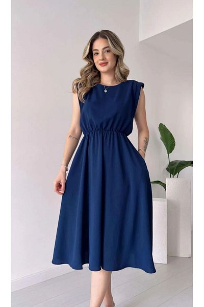 GDS BUTİK Rochie midi fără mâneci - Design căptușit