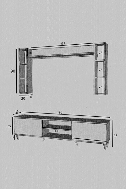 Moonlife İstanbul Dolaplı Tv Ünitesi 2 Beyaz