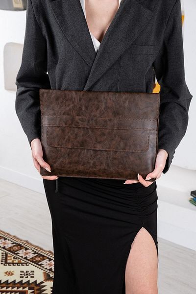 DK LEATHER Pu Leather 13,6 - 14'' M3 Macbook Notebook Case Macbook Air Pro M1 M2 M3 Συμβατός χαρτοφύλακας