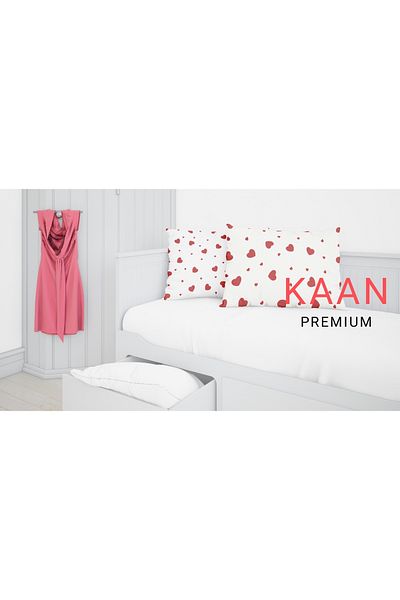 MORRİVAL 50x70 Giziili Zippered 2 Pieces Heart Pillow Case