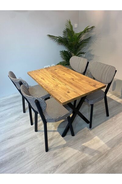 Resa mobilya design Yemek Masası Takımı 120x70 Masa Ve 4 Sandalye
