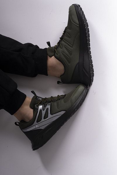 Riccon Khaki-schwarzer Unisex-Sneaker 0012705