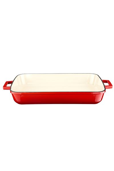 Lava Cast Rectangular Rosto and Oven Tray Cast Iron Monolithic Double Handle Edition Series Size 26x