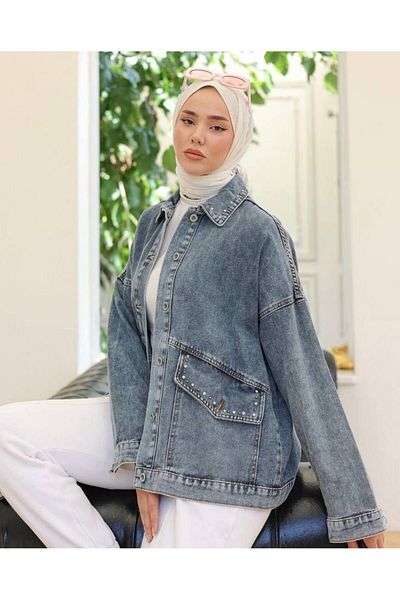 ÇEÇİM Дамско дънково яке Zyn-58710