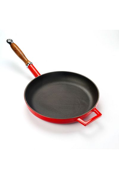 Lava Cast Round Frying Pan with Cast Iron and Wooden Handle Diameter(Ø)28cm