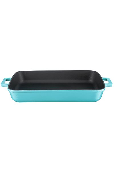 Lava Cast Rectangular Rosto and Oven Tray Cast Iron Solid Double Handle Spring Series Size 26x4