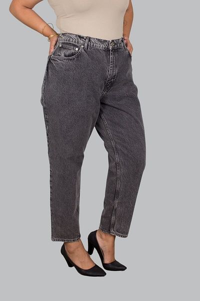 Truva XXL Gray Mom Jeans - Women's Plus Size Clothing