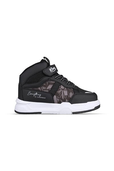 MP ONE Big Boy - Lace-Up Velcro Black-White Sneaker Boots