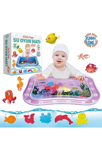 Circle Toys Pink Baby Water Mat Tummy Time Activity Toy and Water Pool