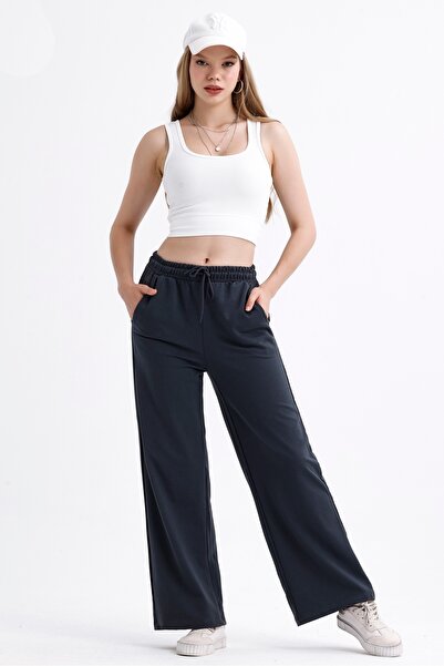 MD trend Wide Leg and Elastic Waist Basic Women's Sweatpants