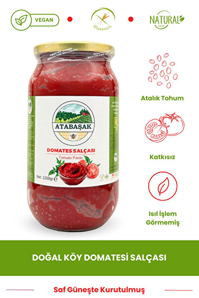 ATABAŞAK KÖY DOMATESİ SALÇASI 1 KG Güneşte Kurutma, Taze Öğütme, Kaliteli GEL...