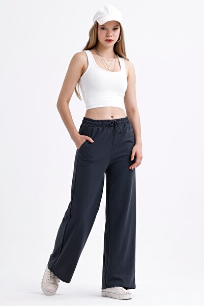 MD trend Wide Leg and Elastic Waist Basic Women's Sweatpants