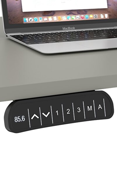 Bürotime Nora Yükseklik ayarlı çalışma masası, kum, siyah, 70x120cm