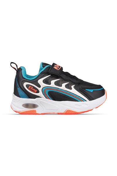 MP ONE Tenis cu velcro negru-albastru pentru copil mic