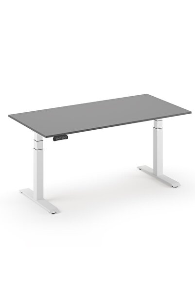 Bürotime Yükseklik ayarlı çalışma masası, antrasit, beyaz, 70x120cm